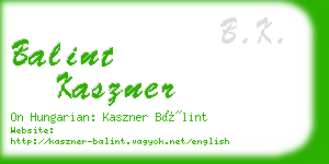 balint kaszner business card